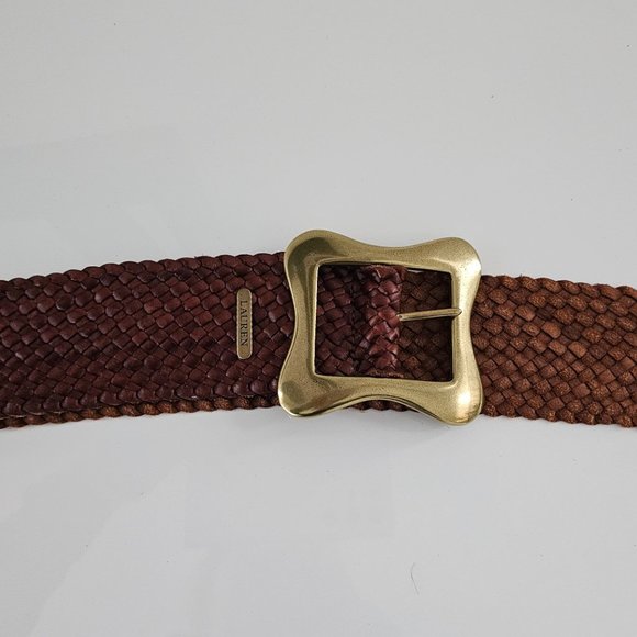 RALPH LAUREN BRAIDED LEATHER BELT BRASS BUCKLE - VERY GOOD CONDITION !! - Picture 2 of 6